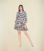 Fleared Tie Mini Dress - Image 4