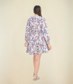 Fleared Floral Printed Mini Dress - Image 3