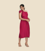 One Shoulder Tie Up Maxi Dress - Image 2