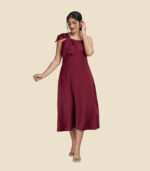 One Shoulder Tie Up Maxi Dress - Image 2