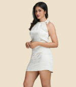 Neck Tie Up Halter Mini Dress