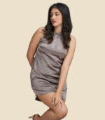 Neck Tie Up Halter Mini Dress