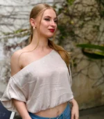 Drop Shoulder Satin Top - Image 6