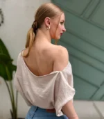 Drop Shoulder Satin Top - Image 3