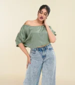 Drop Shoulder Satin Top