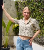 Printed Cropped Shirt - Image 4